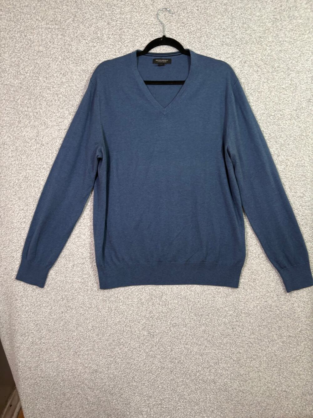 Banana Republic L Silk Cashmere V Neck Sweater Blue Luxury